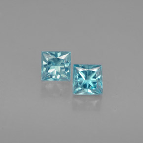 0.81 ct Blue Zircon Gemstone, Zircon Gem in Princess-Cut Shape for Sale.