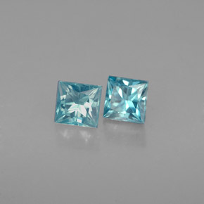 0.81 ct Blue Zircon Stone, Natural Zircon in Princess-Cut Shape for Sale