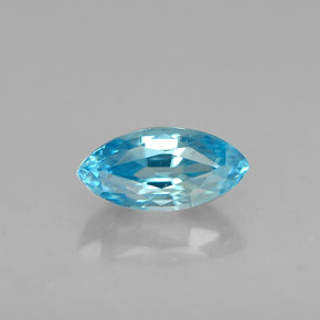 0.78 ct Blue Zircon Gemstone, Zircon Gem in Marquise Facet Shape for Sale.