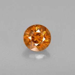 1.12 ct Orange Zircon Gemstone, Zircon Gem in Round Facet Shape for Sale.