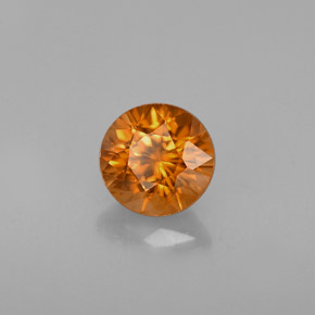 1.12 ct Orange Zircon Stone, Natural Zircon in Round Facet Shape for Sale