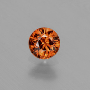 0.94 ct Orange Zircon Gemstone, Zircon Gem in Round Facet Shape for Sale.