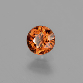 0.94 ct Orange Zircon Stone, Natural Zircon in Round Facet Shape for Sale