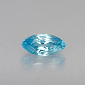 0.68 ct Blue Zircon Gemstone, Zircon Gem in Marquise Facet Shape for Sale.