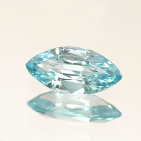 0.50 ct Blue Zircon Gemstone, Zircon Gem in Marquise Facet Shape for Sale.