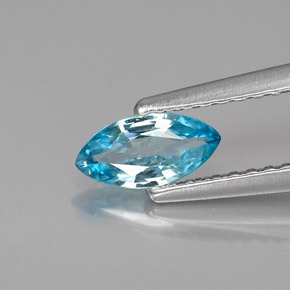 0.50 ct Blue Zircon Gemstone, Zircon Gem in Marquise Facet Shape for Sale.