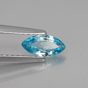 0.50 ct Blue Zircon Stone, Natural Zircon in Marquise Facet Shape for Sale