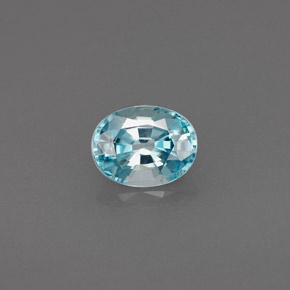 0.82 ct Blue Zircon Gemstone, Zircon Gem in Oval Facet Shape for Sale.
