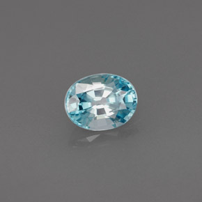 0.82 ct Blue Zircon Stone, Natural Zircon in Oval Facet Shape for Sale