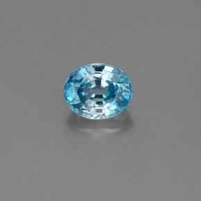1.06 ct Blue Zircon Gemstone, Zircon Gem in Oval Facet Shape for Sale.