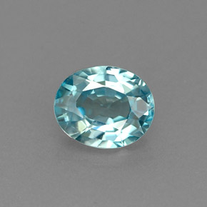 1.00 ct Blue Zircon Gemstone, Zircon Gem in Oval Facet Shape for Sale.