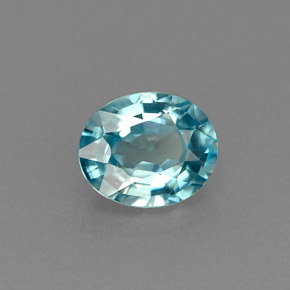 1.00 ct Blue Zircon Stone, Natural Zircon in Oval Facet Shape for Sale
