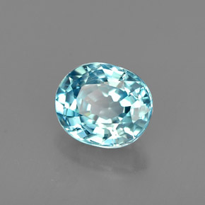 0.98 ct Blue Zircon Stone, Natural Zircon in Oval Facet Shape for Sale