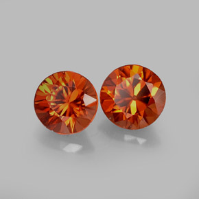 1.07 ct Orange Zircon Gemstone, Zircon Gem in Diamond-Cut Shape for Sale.