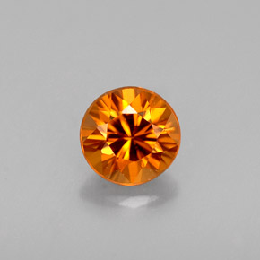 0.65 ct Orange Zircon Gemstone, Zircon Gem in Diamond-Cut Shape for Sale.