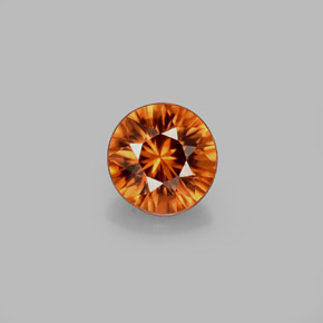 0.63 ct Orange Zircon Gemstone, Zircon Gem in Round Facet Shape for Sale.