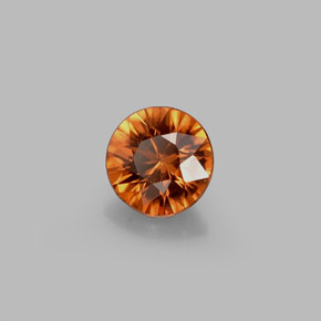 0.63 ct Orange Zircon Stone, Natural Zircon in Round Facet Shape for Sale