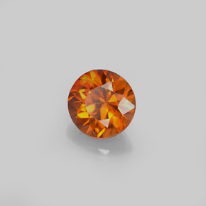 0.63 ct Orange Zircon Stone, Natural Zircon in Diamond-Cut Shape for Sale