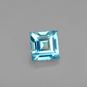 0.79 ct Blue Zircon Stone, Natural Zircon in Square Facet Shape for Sale