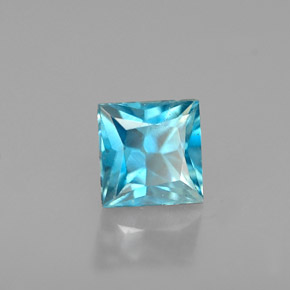 0.72 ct Blue Zircon Stone, Natural Zircon in Princess-Cut Shape for Sale