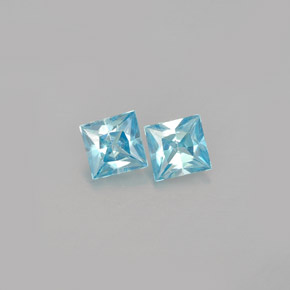 0.89 ct Blue Zircon Gemstone, Zircon Gem in Princess-Cut Shape for Sale.