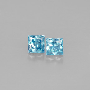 0.81 ct Blue Zircon Gemstone, Zircon Gem in Princess-Cut Shape for Sale.