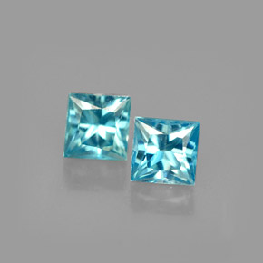 0.71 ct Blue Zircon Gemstone, Zircon Gem in Princess-Cut Shape for Sale.