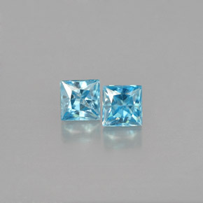 0.93 ct Blue Zircon Gemstone, Zircon Gem in Princess-Cut Shape for Sale.