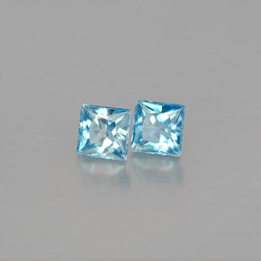 0.93 ct Blue Zircon Stone, Natural Zircon in Princess-Cut Shape for Sale