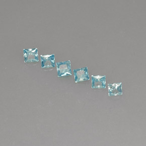 1.57 ct Blue Zircon Gemstone, Zircon Gem in Princess-Cut Shape for Sale.