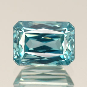 1.57 ct Blue Zircon Gemstone, Zircon Gem in Octagon / Scissor Cut Shape for Sale.