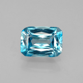 1.26 ct Blue Zircon Gemstone, Zircon Gem in Octagon / Scissor Cut Shape for Sale.