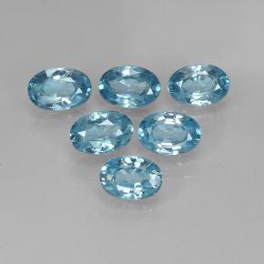 4.36 ctw Blue Zircon Gemstones, Zircon Gems in Oval Facet Shape for Sale.