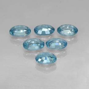 Zircon Gemstones in 6 x 4 mm (calibrated) Size for Sale, Zircon Stones in Blue Color