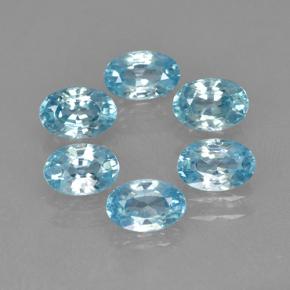 4.26 ctw Blue Zircon Gemstones, Zircon Gems in Oval Facet Shape for Sale.