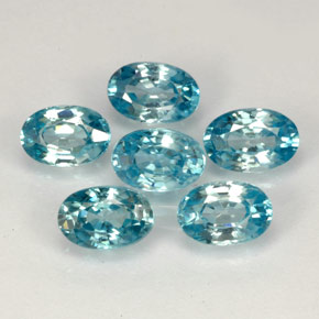 4.55 ct Blue Zircon Gemstone, Zircon Gem in Oval Facet Shape for Sale.