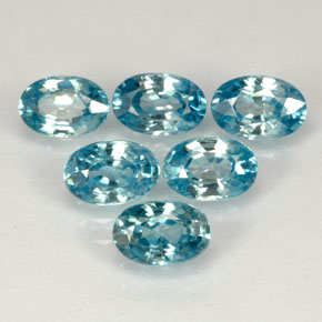 4.55 ct Blue Zircon Stone, Natural Zircon in Oval Facet Shape for Sale
