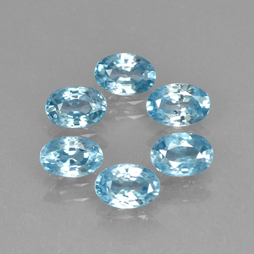 Небесно Голубой Циркон Камень - 0.7ct Фасетный Овал (ID: 235325)