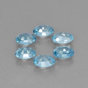 Zircon Gemstones in 6 x 4 mm (calibrated) Size for Sale, Zircon Stones in Light Blue Color