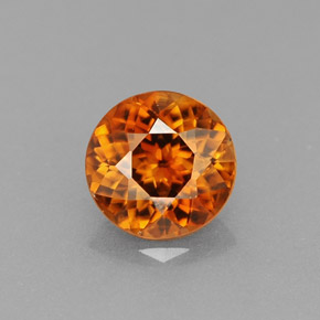 0.94 ct Orange Zircon Gemstone, Zircon Gem in Round Facet Shape for Sale.