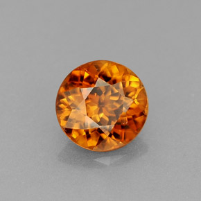 0.94 ct Orange Zircon Stone, Natural Zircon in Round Facet Shape for Sale