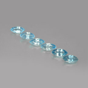 2.23 ct Blue Zircon Gemstone, Zircon Gem in Marquise Facet Shape for Sale.