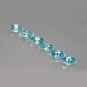 2.73 ct Blue Zircon Gemstone, Zircon Gem in Marquise Facet Shape for Sale.