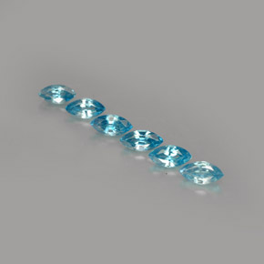 1.48 ct Blue Zircon Gemstone, Zircon Gem in Marquise Facet Shape for Sale.