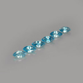 1.48 ct Blue Zircon Stone, Natural Zircon in Marquise Facet Shape for Sale