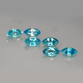 2.46 ct Blue Zircon Gemstone, Zircon Gem in Marquise Facet Shape for Sale.