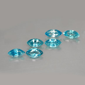2.46 ct Blue Zircon Stone, Natural Zircon in Marquise Facet Shape for Sale
