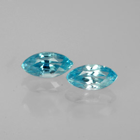 0.98 ct Blue Zircon Gemstone, Zircon Gem in Marquise Facet Shape for Sale.