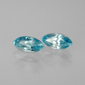0.98 ct Blue Zircon Stone, Natural Zircon in Marquise Facet Shape for Sale