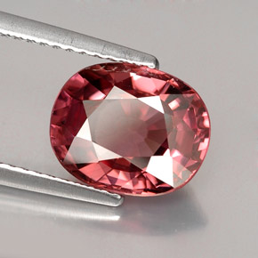 4.18 ct Pink Zircon Stone, Natural Zircon in Oval Facet Shape for Sale